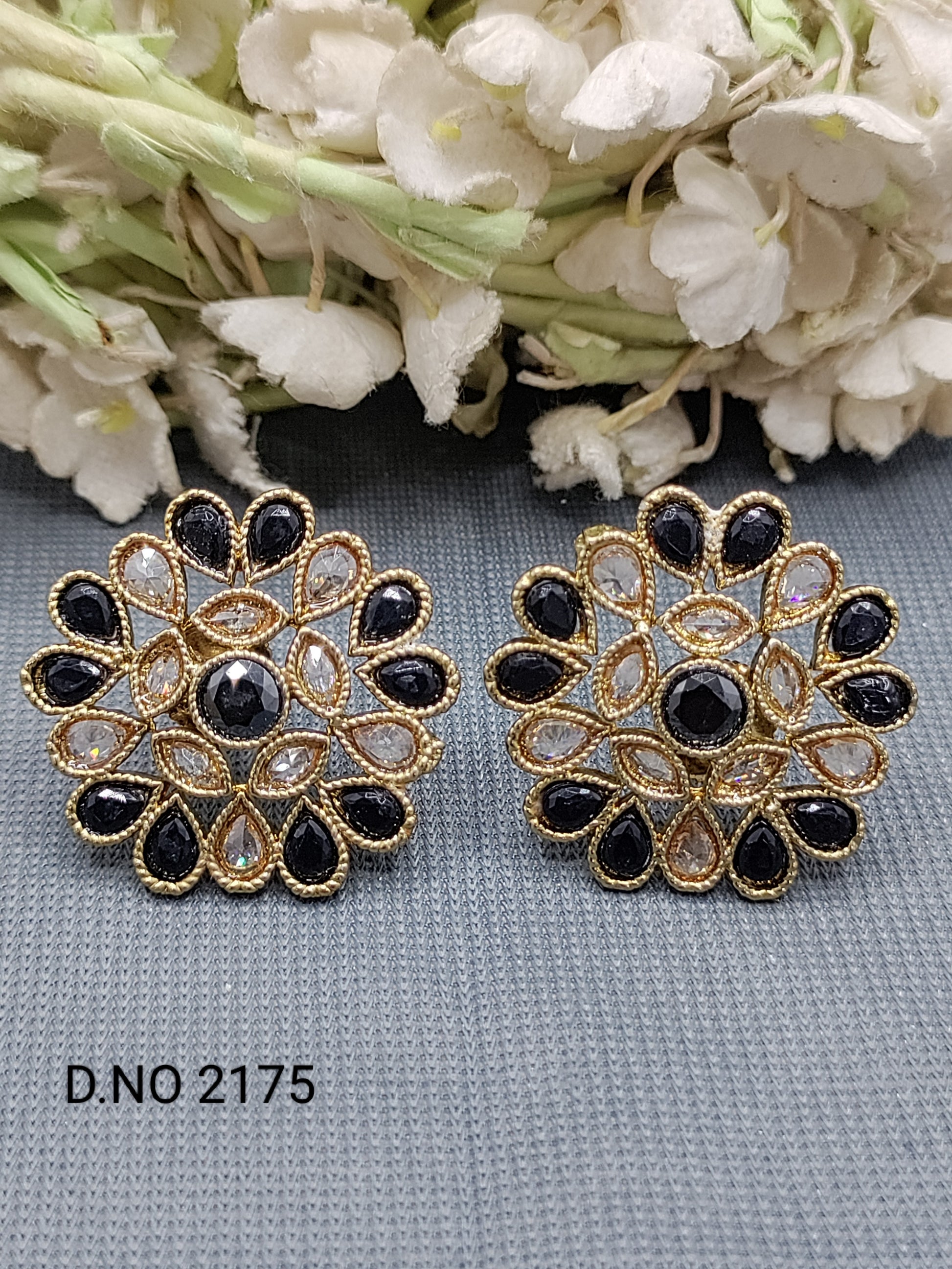 Polki Mehandi Tops & Stud Earrings Sku 2175 rchiecreation