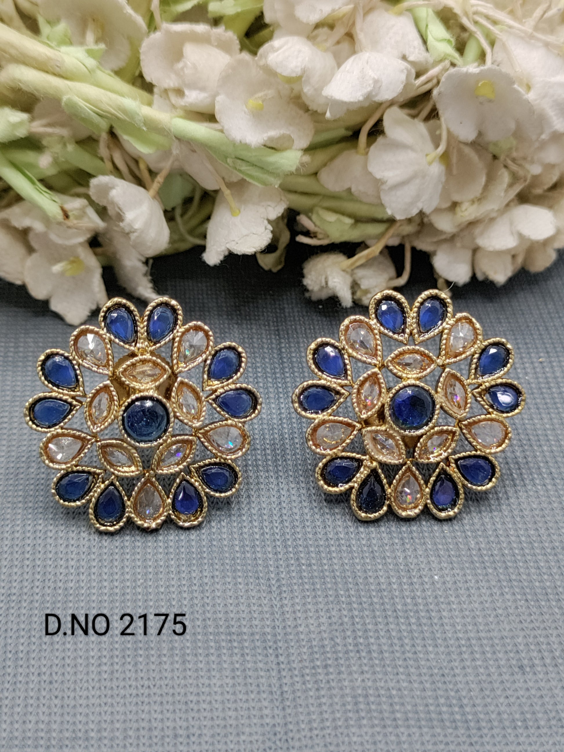 Polki Mehandi Tops & Stud Earrings Sku 2175 rchiecreation