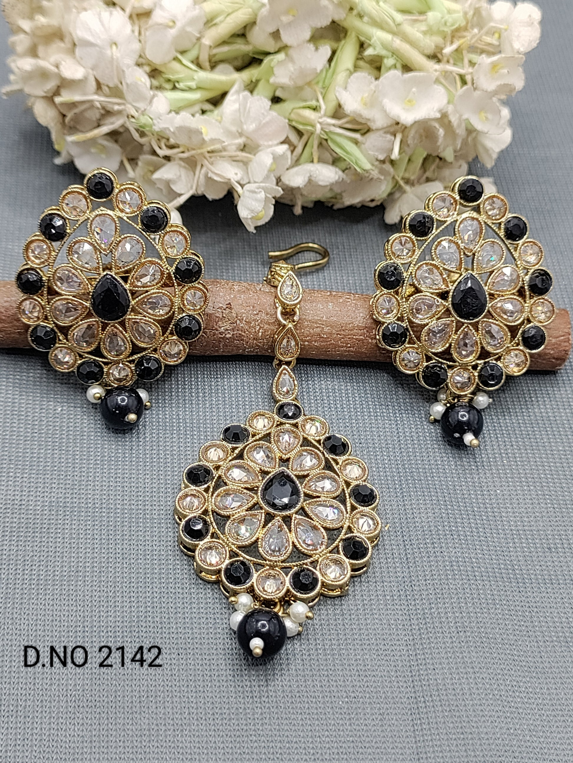 Polki Mehandi earring & Tica Sku 2142 rchiecreation
