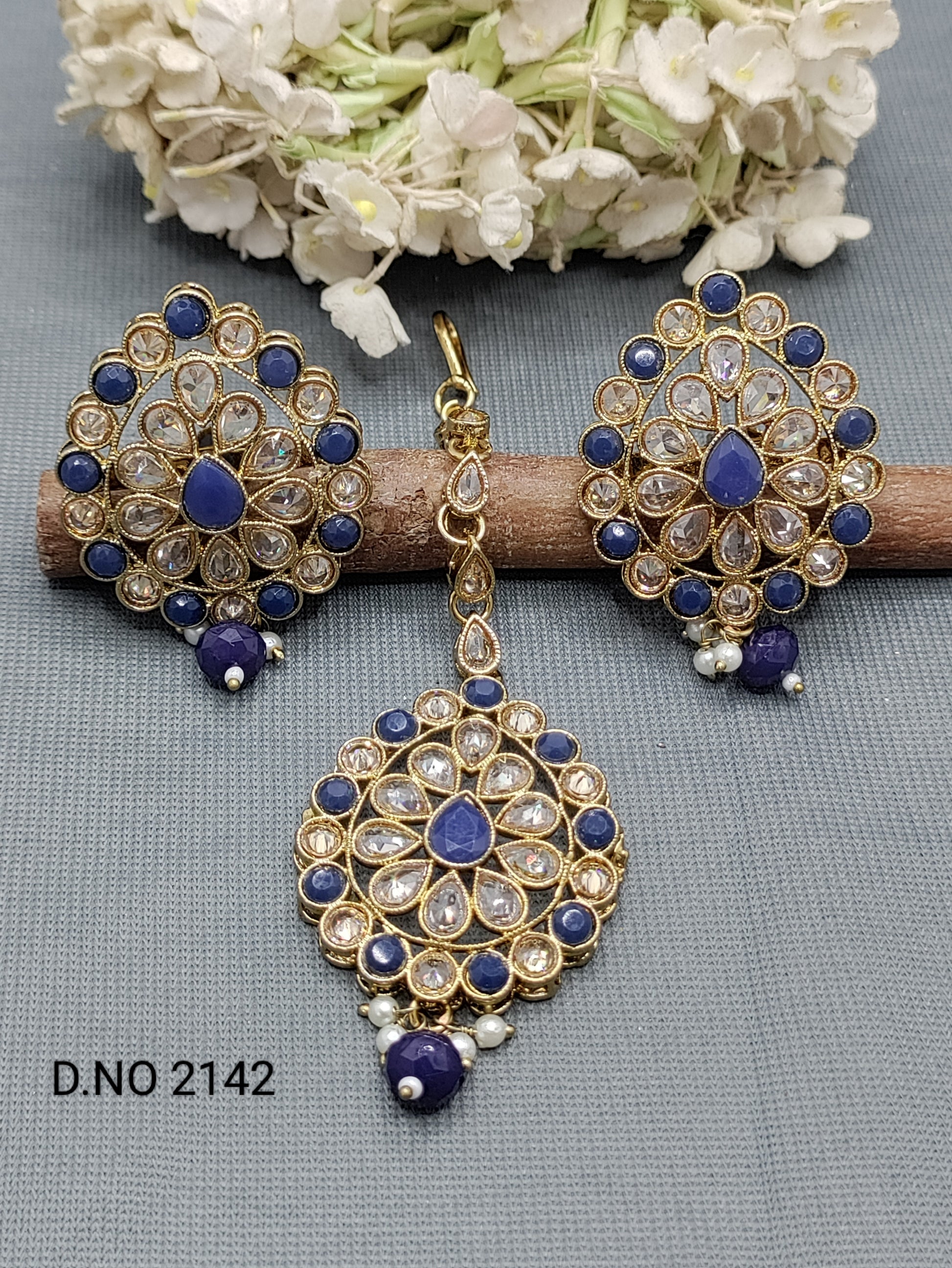 Polki Mehandi earring & Tica Sku 2142 rchiecreation