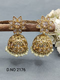 Polki Mehandi Jhumki Earring Sku 2176 rchiecreation