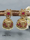 Polki Mehandi Jhumki Earring Sku 2176 rchiecreation