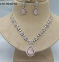 Cz Ad Rodium Necklace Set Sku AN 020 AR rchiecreation