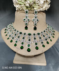 Cz Ad Rodium Necklace Set Sku AN 023 BN rchiecreation