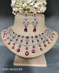 Cz Ad Rodium Necklace Set Sku AN 023 BN rchiecreation