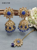 Polki Mehandi Jhumki Earring & Tica Sku 2138 rchiecreation