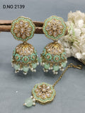 Polki Mehandi Jhumki Earring & Tica Sku 2139 rchiecreation