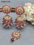 Polki Mehandi Jhumki Earring & Tica Sku 2139 rchiecreation