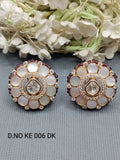 Moissanite Golden Top & Stud Earrings Sku KE 006 DK rchiecreation