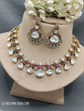 Moissanite Mehandi Necklace Set Sku KN 006 DK rchiecreation