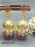 Moissanite Golden Jhumki Earring Sku KE 017 DK rchiecreation