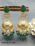 Moissanite Golden Jhumki Earring Sku KE 017 DK rchiecreation