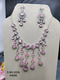 Cz Ad Rodium Necklace set Sku 6536 rchiecreation