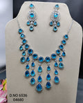 Cz Ad Rodium Necklace set Sku 6536 rchiecreation