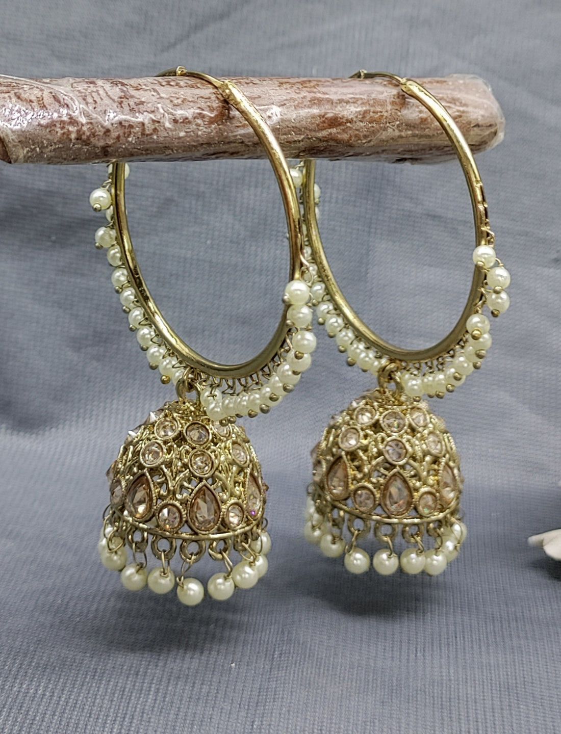 Mehandi Hoop Bali jhumki Earring Sku-2146 rchiecreation