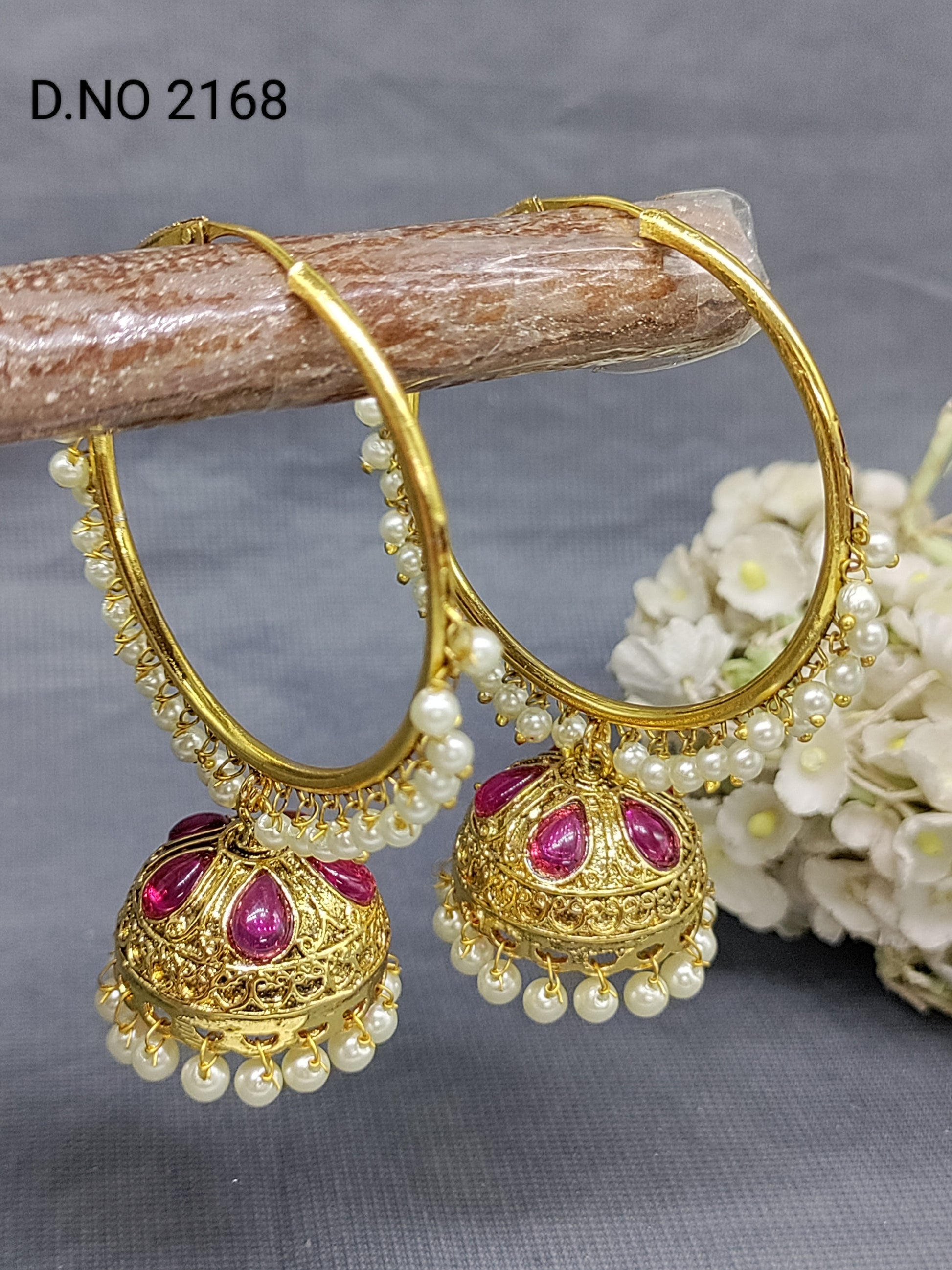 Antique Golden Bali Jhumki Earring Sku 2168 rchiecreation