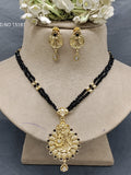 Antique Golden Mala Necklace Set Sku 15181 rchiecreation