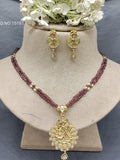 Antique Golden Mala Necklace Set Sku 15181 rchiecreation