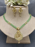 Antique Golden Mala Necklace Set Sku 15181 rchiecreation
