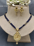 Antique Golden Mala Necklace Set Sku 15181 rchiecreation