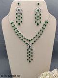 Cz Ad Rodium long Necklace Set Sku AN 035 SR rchiecreation