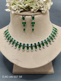 Cz Ad Rodium Necklace Set Sku AN 037 SR rchiecreation