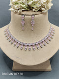 Cz Ad Rodium Necklace Set Sku AN 037 SR rchiecreation