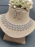 Cz Ad Rodium Necklace Set Sku AN 040 SR rchiecreation