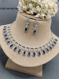 Cz Ad Rodium Necklace Set Sku AN 040 SR rchiecreation