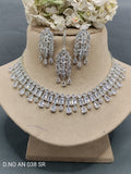 Cz Ad Rodium Necklace Set Sku AN 038 SR rchiecreation