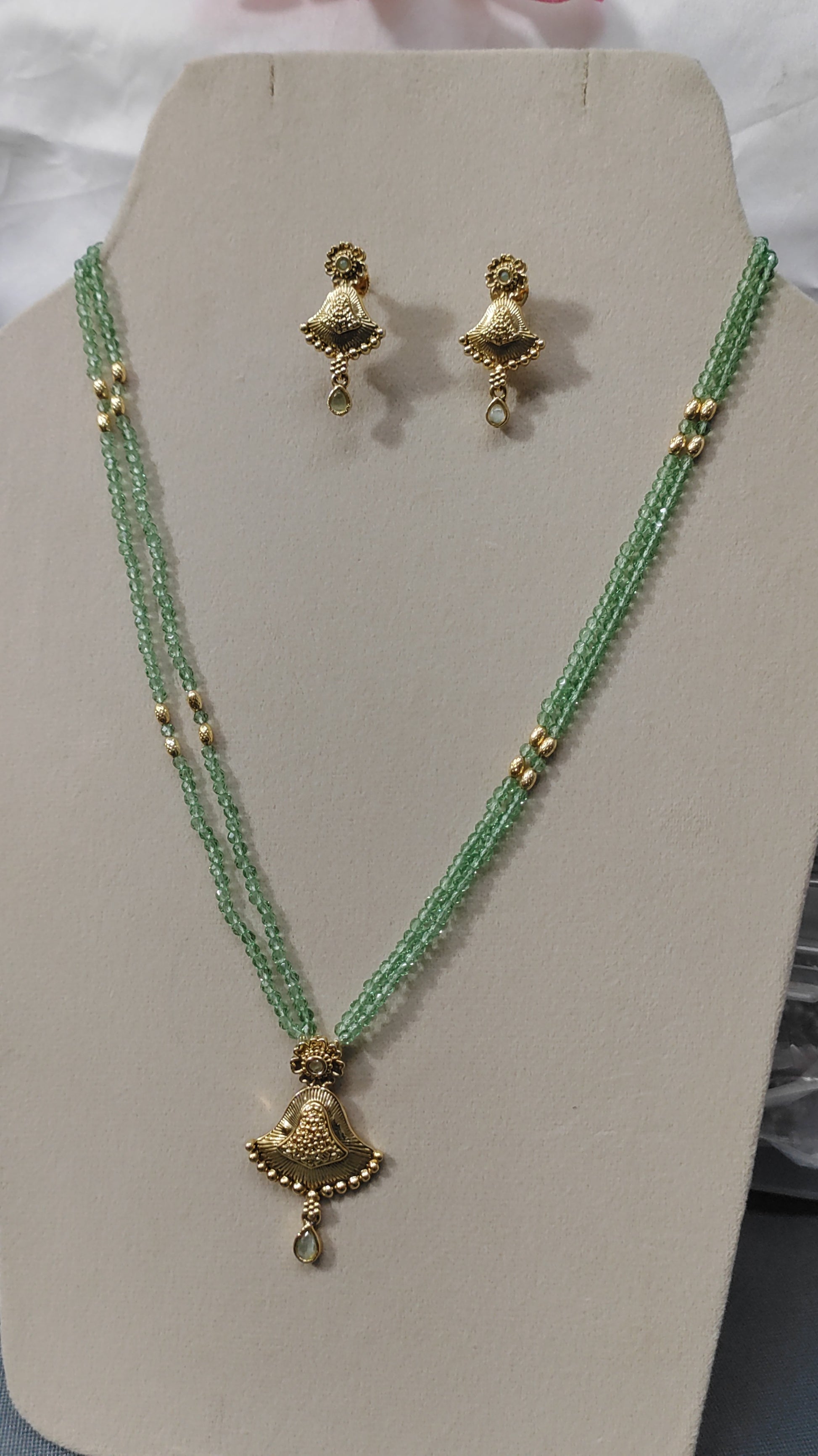 Antique Golden long Necklace Mala Sku 15103 D4 rchiecreation