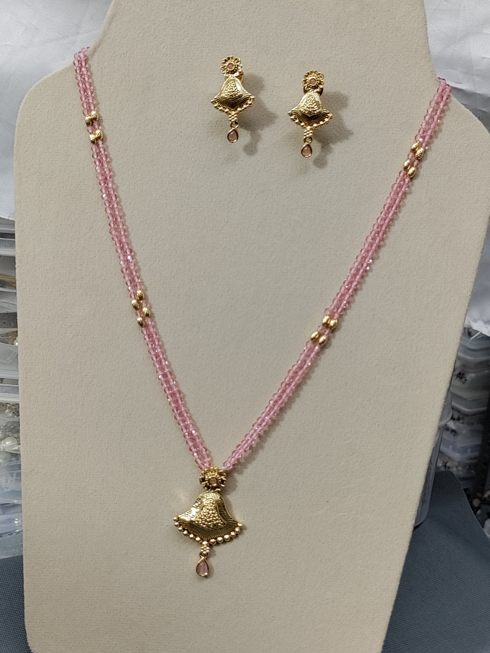 Antique Golden long Necklace Mala Sku 15103 D4 rchiecreation