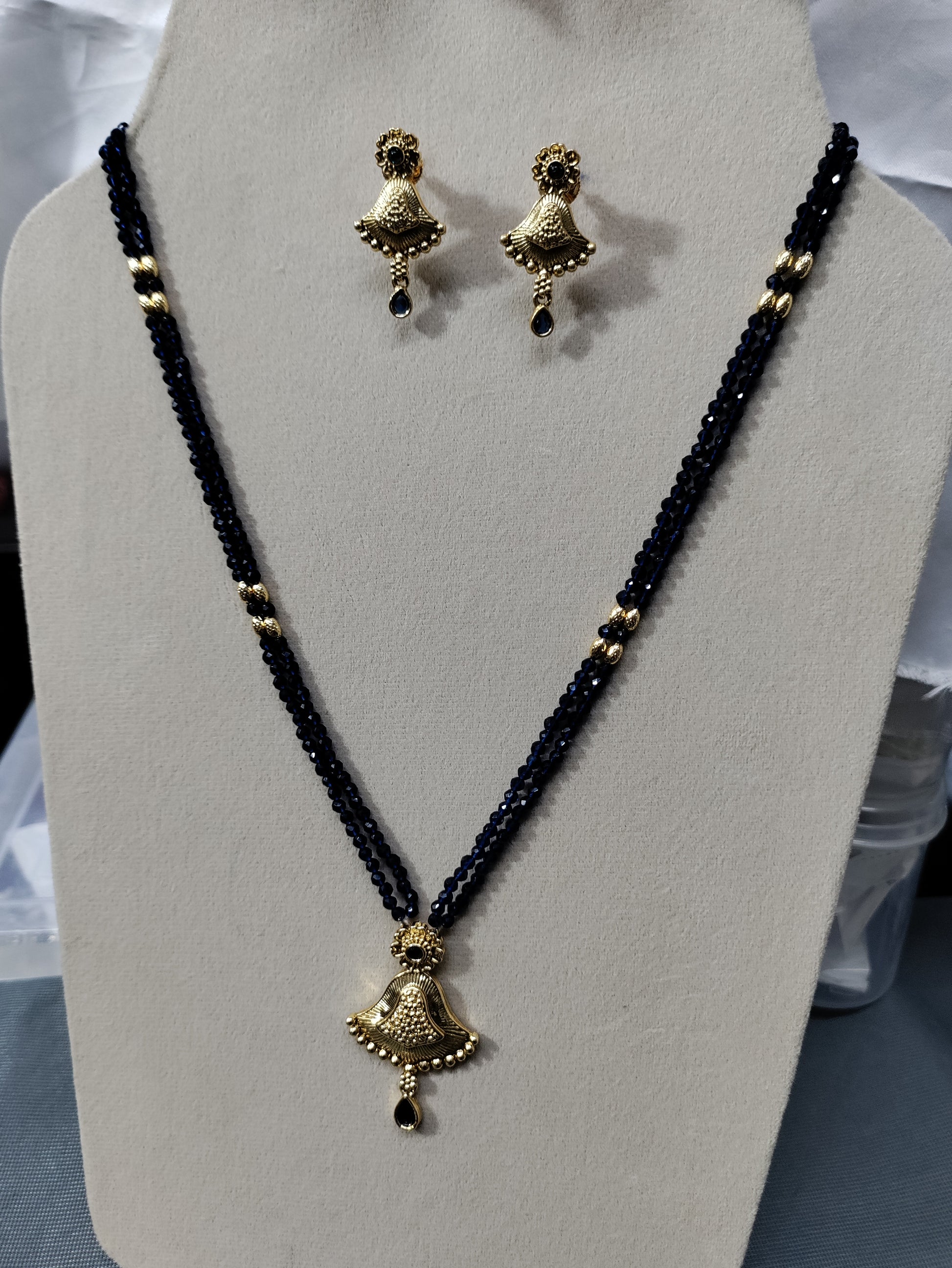 Antique Golden long Necklace Mala Sku 15103 D4 rchiecreation