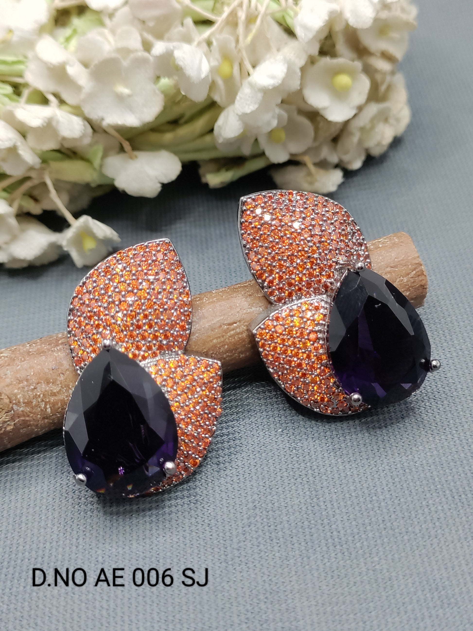 Cz Ad Victorian Earrings Sku AE 006 SJ rchiecreation