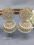 Polki Mehandi Jhumki Earring Sku 2187 rchiecreation