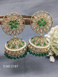 Polki Mehandi Jhumki Earring Sku 2187 rchiecreation