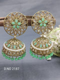 Polki Mehandi Jhumki Earring Sku 2187 rchiecreation