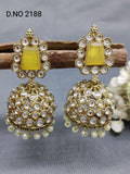 Kundan Mehandi Jhumki Earring Sku 2188 rchiecreation