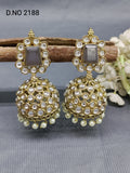 Kundan Mehandi Jhumki Earring Sku 2188 rchiecreation