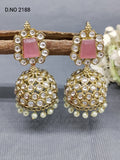 Kundan Mehandi Jhumki Earring Sku 2188 rchiecreation