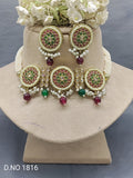 Artificial Choker Necklace Mehndi Set Sku-1816  B4 rchiecreation