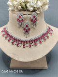 Cz Ad Rodium Necklace Set Sku AN 038 SR D5 rchiecreation