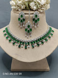 Cz Ad Rodium Necklace Set Sku AN 038 SR D5 rchiecreation