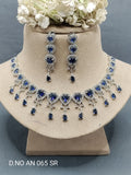 Cz Ad Rodium Necklace Set Sku AN 065 SR rchiecreation