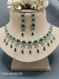 Cz Ad Rodium Necklace Set Sku AN 065 SR rchiecreation