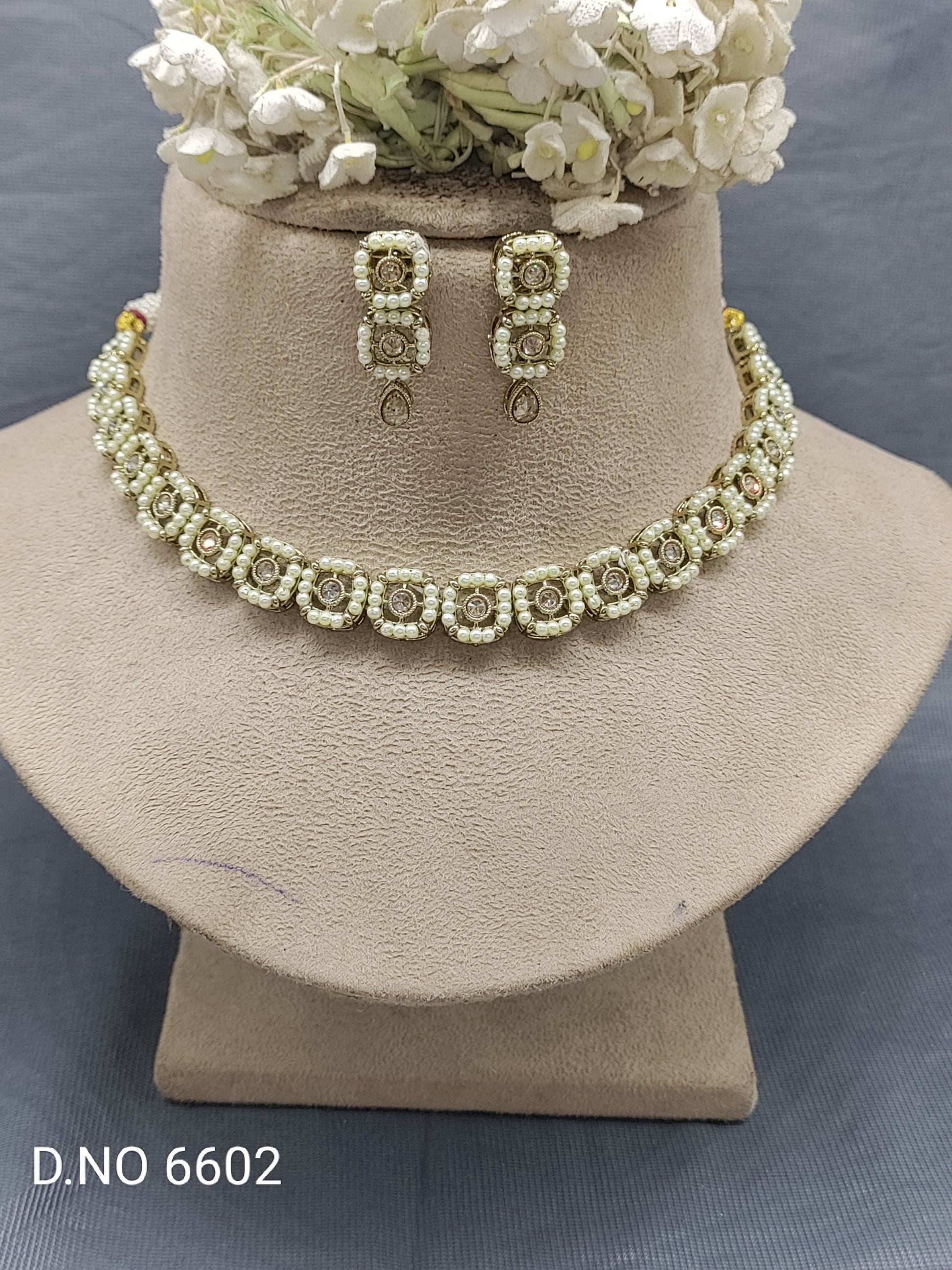 Polki Mehandi Necklace Set Sku 6602 rchiecreation