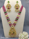 Antique Golden long Necklace Sku 10009 rchiecreation