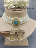 Polki Mehandi Chokar Necklace Set Sku 6621 rchiecreation