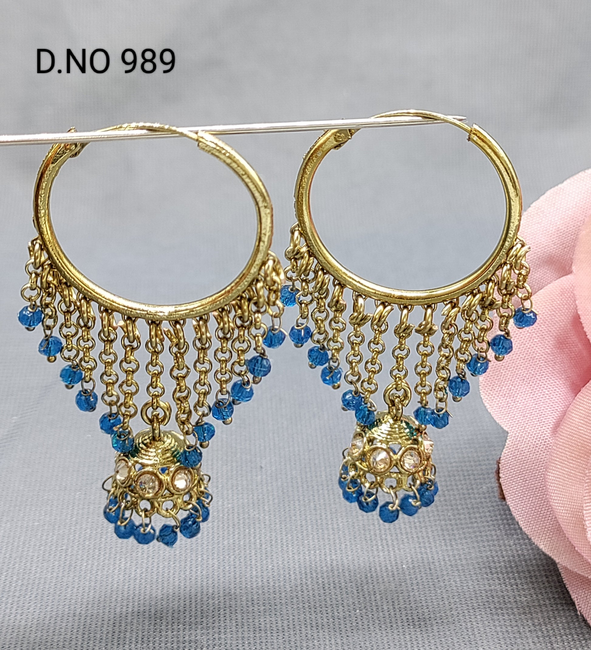 Mehandi pearl Bali Jhumki Sku 989 rchiecreation