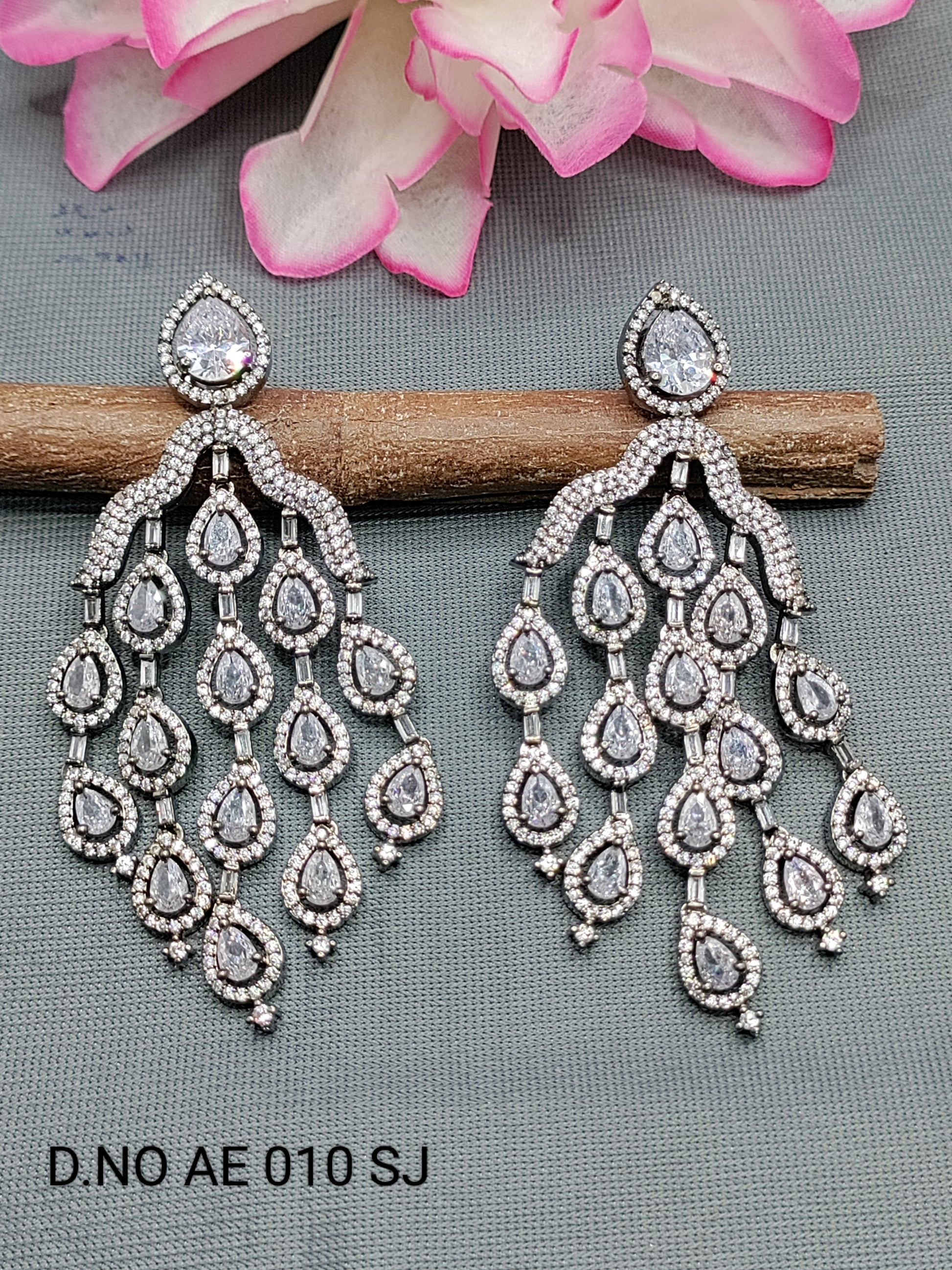 Cz Ad Victorian Earrings Sku AE 010 SJ rchiecreation